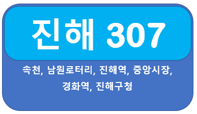 진해 307번버스 시간표, 노선  속천에서 진해구청