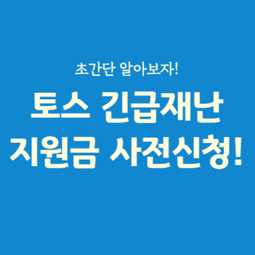 토스 긴급재난지원금 사전 신청 방법(초간단!)