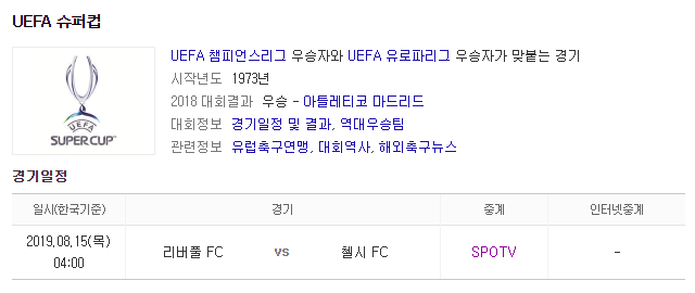 리버풀 첼시 중계 슈퍼컵