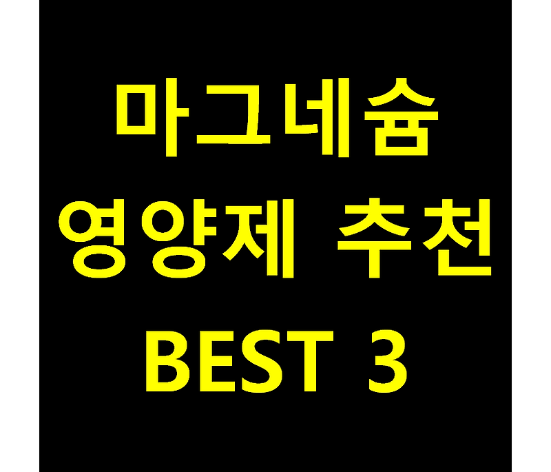 마그네슘 영양제 추천 BEST 3