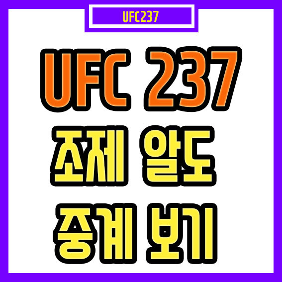 UFC 237 중계 보기 / 조제알도 볼카노프스키 중계 방송 중계채널
