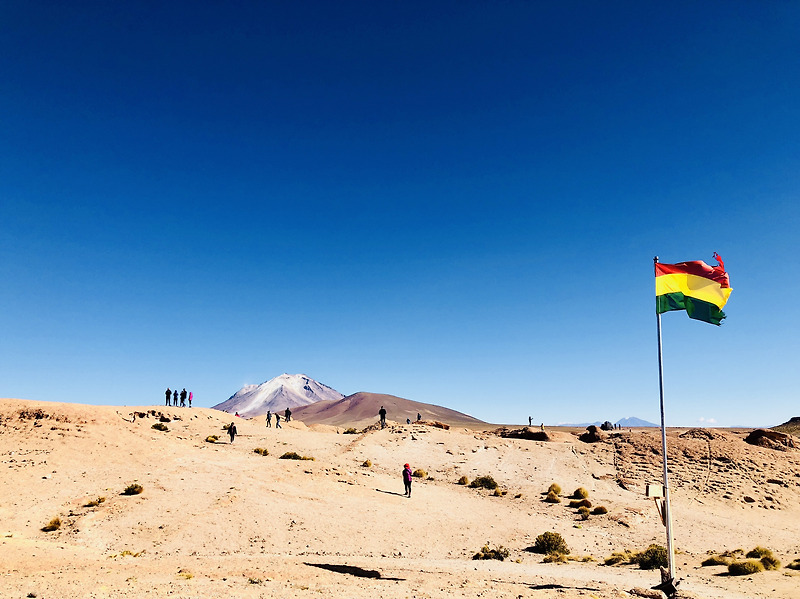 [남미여행기 - 볼리비아 9일차] 우유니 2박3일 투어 2일차 (1편) : 오야게 화산전망, 까냐파 호수, 플라밍구