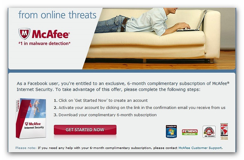 Mcafee Internet Security(맥아피 인터넷 시큐리티)6개월 이벤트