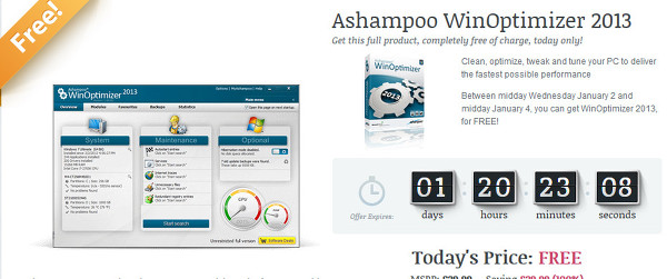 최적화 프로그램-Ashampoo WinOptimizer 2013 프로모션