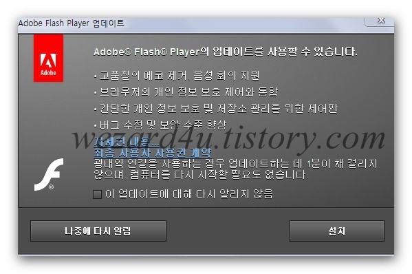 Adobe Flash Player 10.3.181.23 업데이트