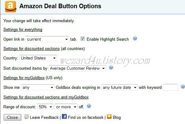 아마존에서 할인율을 사용해서 아마존에 있는 상품을 검색을 할수 있는 파이어폭스 부가기능  Amazon Deal Button