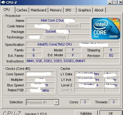 CPU 정보를 확인할수 있는 CPU-Z