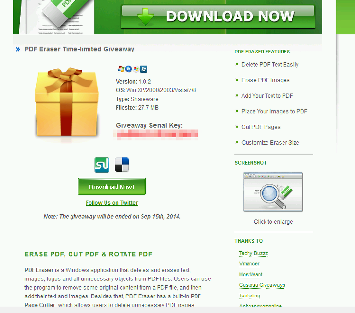 PDF 편집 프로그램 PDF Eraser 프로모션