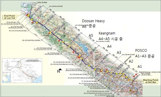 베트남 노이바이-라이까이 고속도로 공사현황