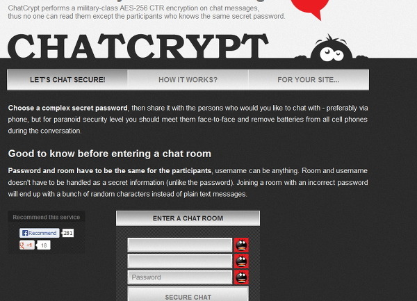 안전하게 즐길수 있는 보안 채팅 서비스-Chatcrypt