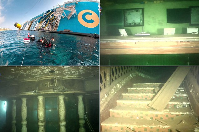 침몰된 '코스타 콘코르디아호'의 수중 속 사진들 Inside the wreck of the Costa Concordia VIDEO