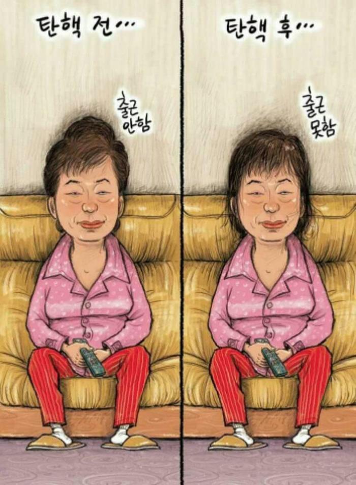 박근혜 탄핵 전과 후 비교