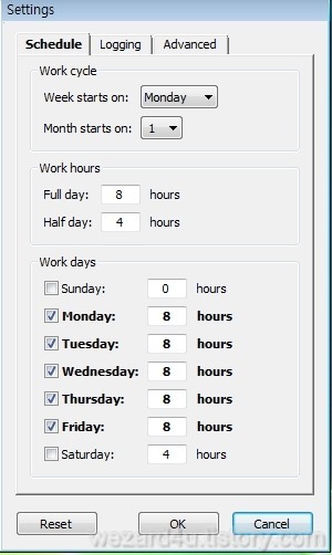 컴퓨터 사용시간을 추적을 할수 있는 프로그램-Work Time Monitor