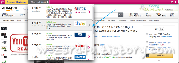 아마존,이베이 상품 가격 비교를 도와주는 파이어폭스 부가기능-Ciuvo