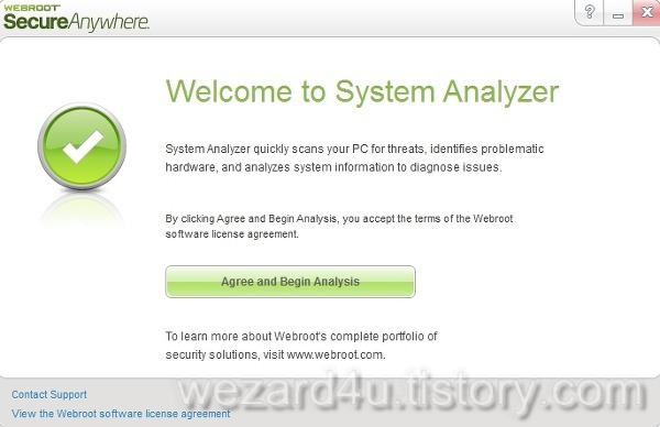 컴퓨터 문제를 간단하게 분석을 도와주는 Webroot System Analyzer