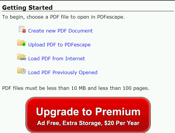 PDF 편집,PDF 만들어 주는 사이트-PDFescape