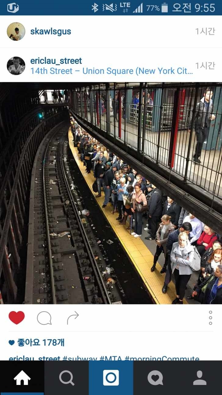 뉴욕의 지하철 풍경