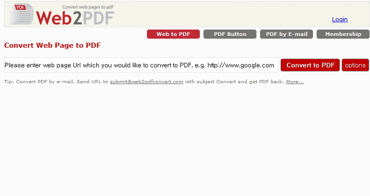 웹페이지를 PDF로 저장을 도와주는 사이트-Web2pdf