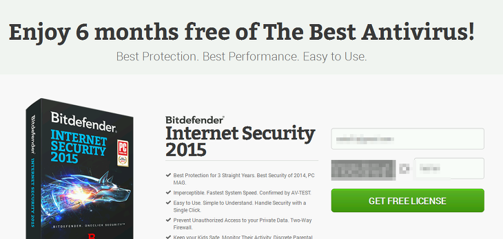 Bitdefender Internet Security 2015 6개월 프로모션