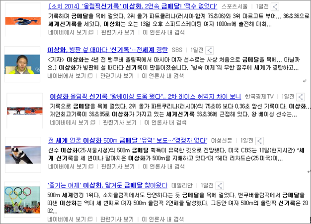 이상화 금매달 소식, 중국 네티즌 반응?
