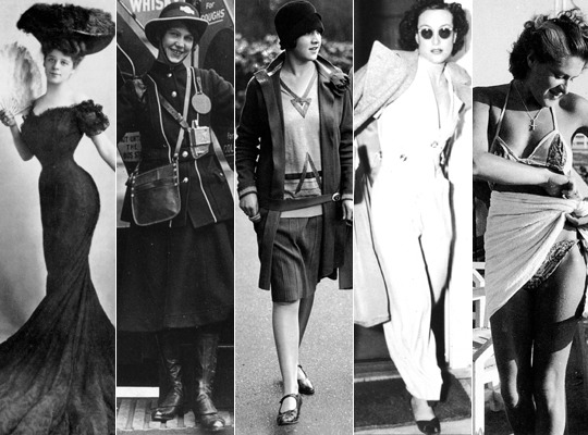 1분안에 100년동안 남녀 패션의 역사 사진으로 보자.
