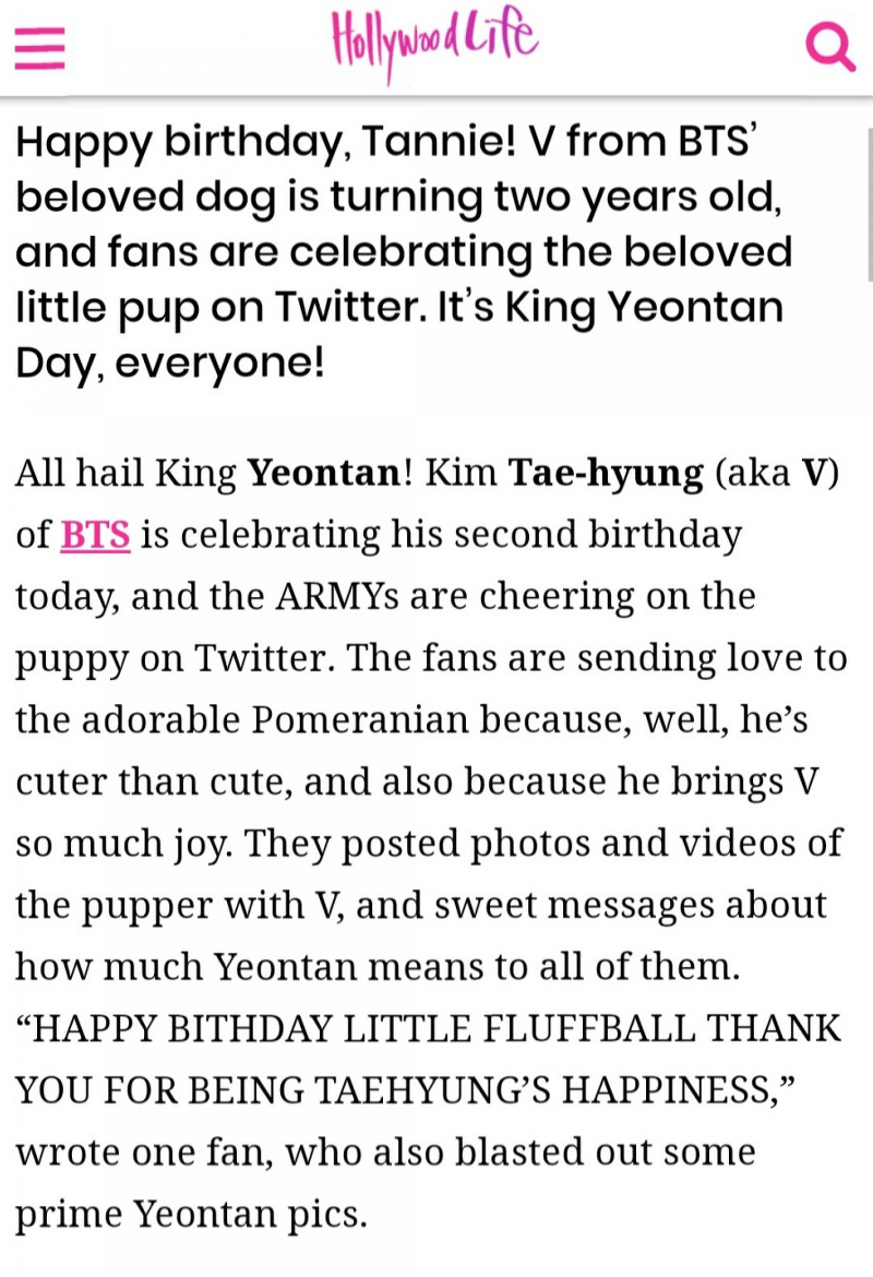 방탄소년단 뷔's beloved dog, Yeontan turned two years old, & fans celebrated thru worldwide trends 확인