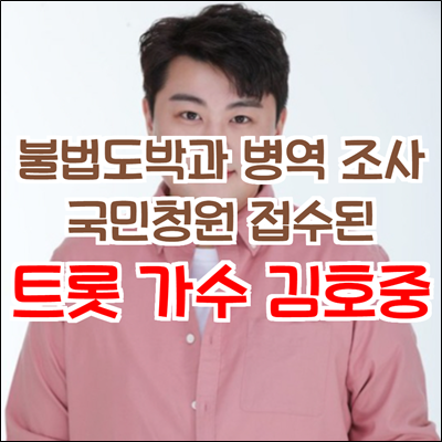 불법도박 및 병역관련 조사 국민청원 올라간 트롯 가수 김호중