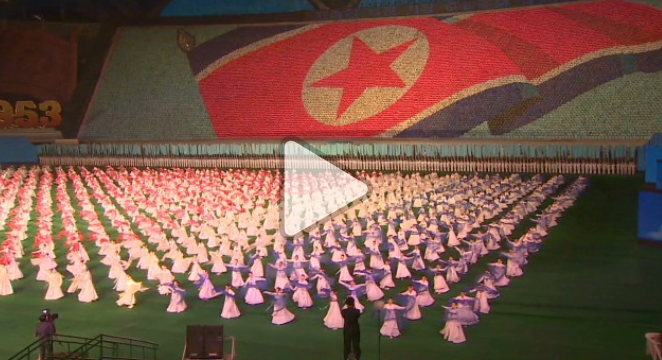북한 5년만에 매스게임 체조부활 