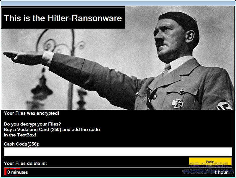 히틀러 랜섬웨어(Hitler Ransomware) 감염 및 증상