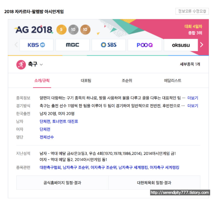 2018 아시안게임 남자축구 16강 경기일정(날짜,시간)