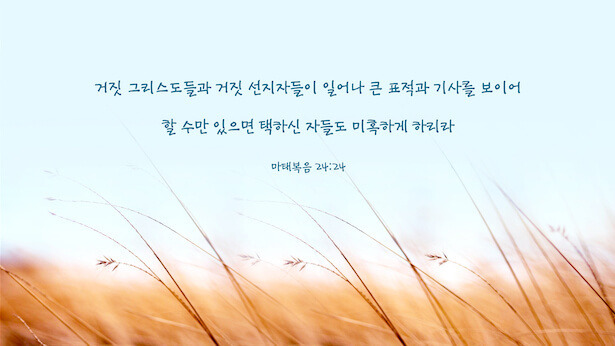 매일 성경 _ 마태복음 24:24