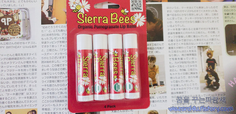 아이허브(iHerb)-Sierra Bees 유기농 립밤 석류 4팩