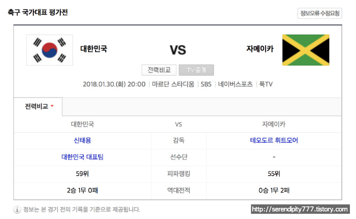 2018 피파 A매치데이 한국 경기일정과 중계채널(~2월)
