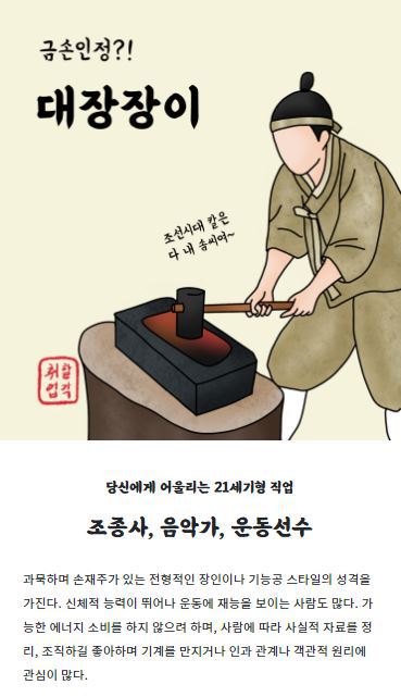[조선시대 MBTI] 회사생활로 보는 조선시대 직업 테스트