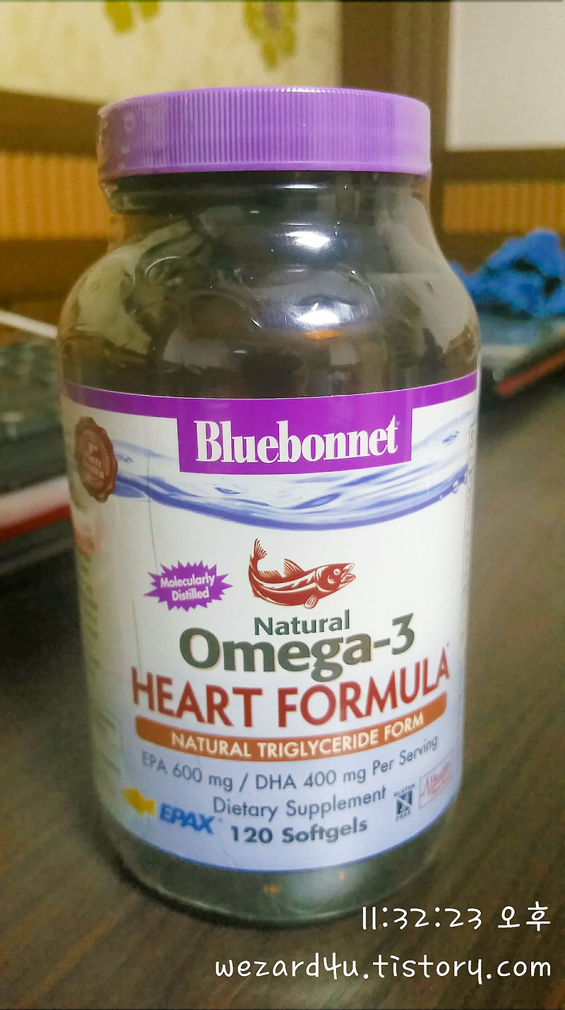 심장병 및 심혈관 질환에 좋은 오메가 3-Bluebonnet Nutrition 천연 오메가-3 심장 포뮬러 소프트젤 120정