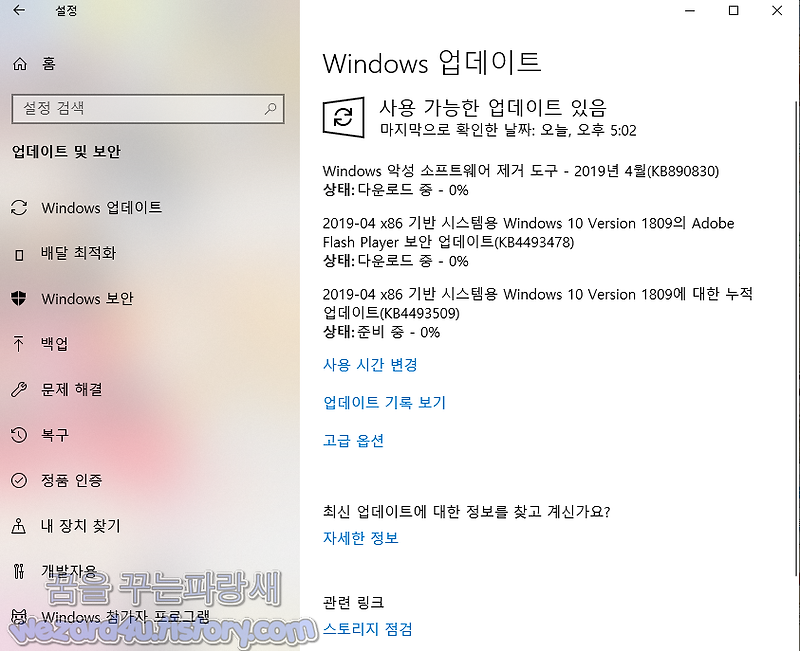 윈도우 10 KB4493509 보안 업데이트