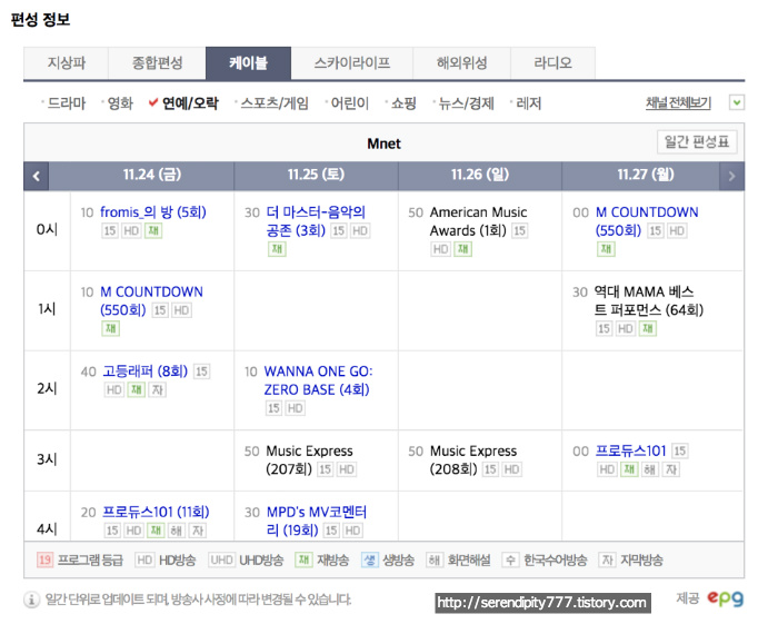 엠넷 방탄소년단 ama 주말 재방송 날짜와 시간 :)