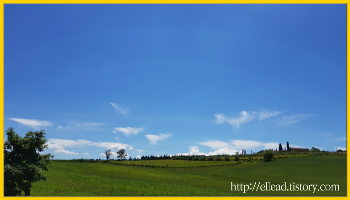 <이탈리아 여행> 토스카나 키안티 : 포도밭, 언덕, 구름