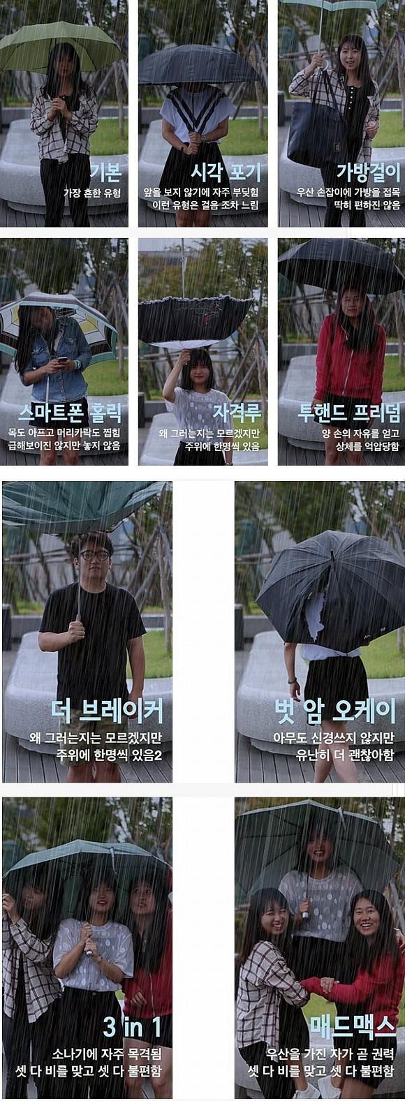 우산쓰는 유형