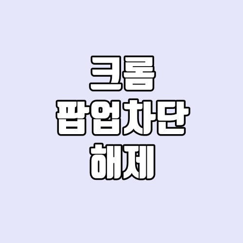 크롬 팝업차단 해제 - 초간단