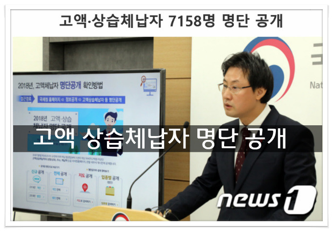 고액 상습체납자 명단 공개
