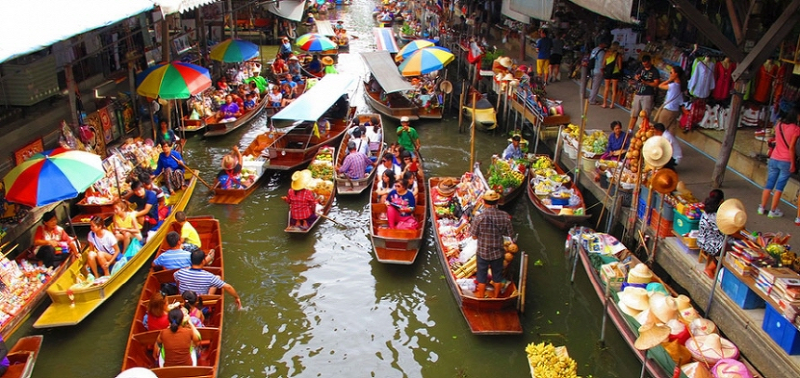 태국/방콕 - 물위의 시장 담넌사두억 수상시장을 가다