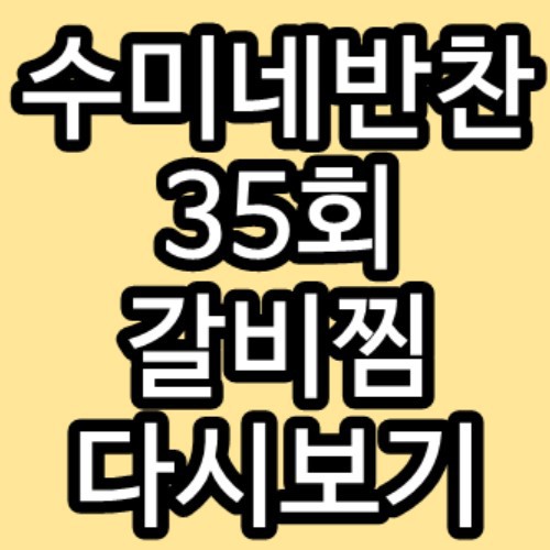 수미네반찬 35회 갈비찜 설날 나물 전 만두 재방송 다시보기 방송시간