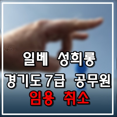 일베 성희롱 7급공무원 임용 취소한 경기도