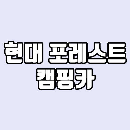 현대 포레스트 캠핑카 출시, 가격