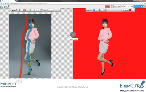 ENUMCUT.COM (이넘컷) - 앙고라 털 스웨터 입은 모델 사진 누끼 쉽게 따기(쇼핑몰 상품 옷 사진 쉬운 누끼 작업)