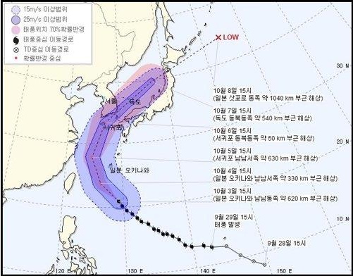 태풍 콩레이 북상…제주 최대 500㎜ 폭우 ′비상대응체제 돌입′