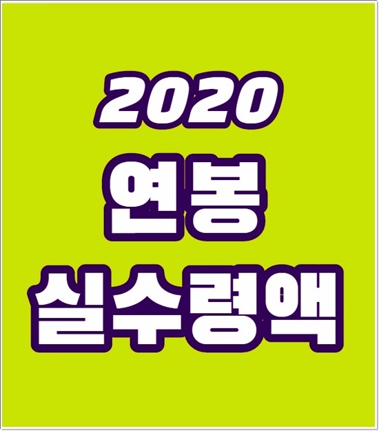 2020년 연봉 실수령액표 총정리
