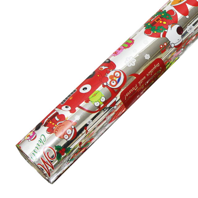 크리스마스포장지 - 포포팬시 뽀로로 크리스마스 비닐 증착 포장지, 실버, 1개