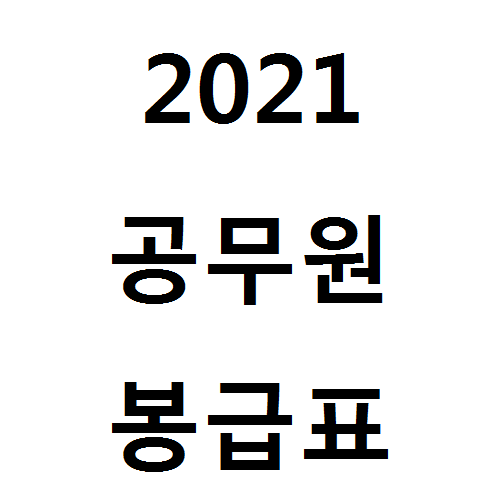 2021년 공무원 봉급표